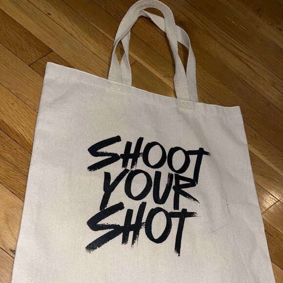 Shoot Your Shot Biege Tote Bag (NEW) - Picture 1 of 2